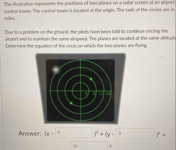 Solved: The illustration represents the positions of two planes on a ...