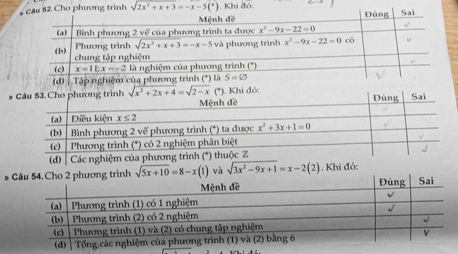 trình sqrt(2x^2+x+3)=-x-5(*) , Khi đó:
»đó:
sqrt(5x+10)=8-x(1) và sqrt(3x^2-9x+1)=x-2(2). Khi đó: