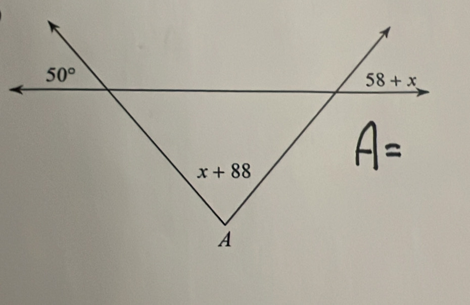 50°
58+x
x+88
A