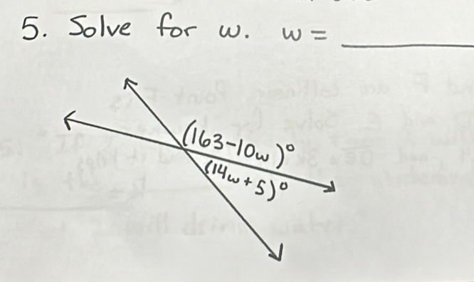 Solve for w. w=
_