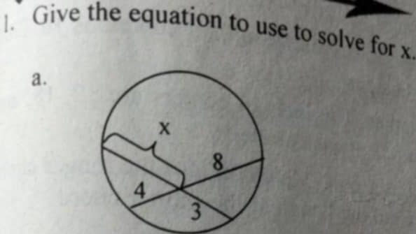 ]. Give the equation to use to solve for x. 
a.