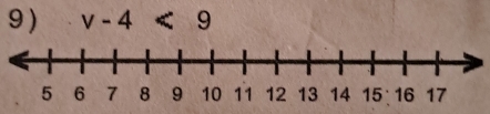 v-4<9</tex>