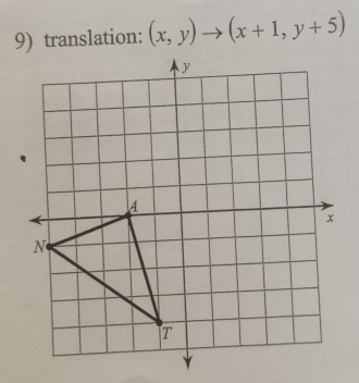 translation: (x,y)to (x+1,y+5)