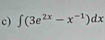 ∈t (3e^(2x)-x^(-1))dx