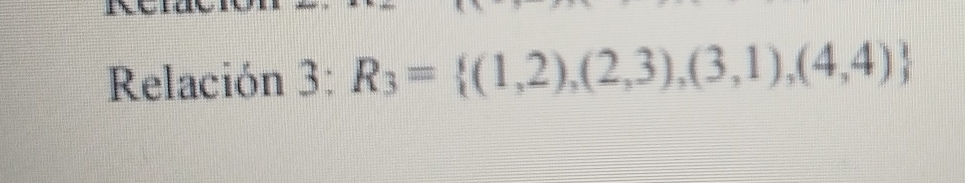 Relación 3: R_3= (1,2),(2,3),(3,1),(4,4)