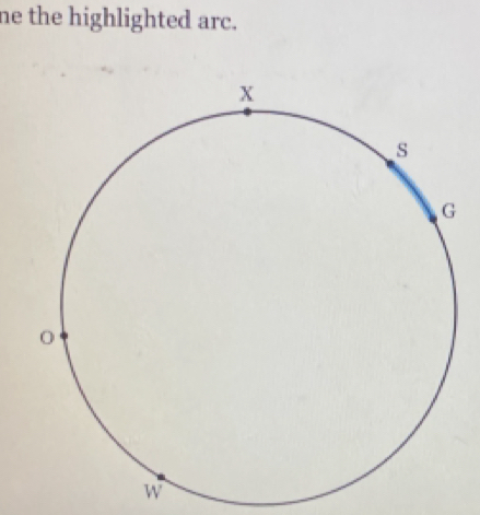 ne the highlighted arc.