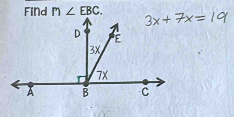 Find m∠ EBC.