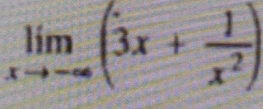 limlimits _xto -∈fty (3x+ 1/x^2 )