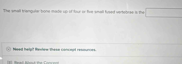 Solved: The small triangular bone made up of four or five small fused ...