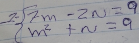 2sqrt(7)m-2n=9