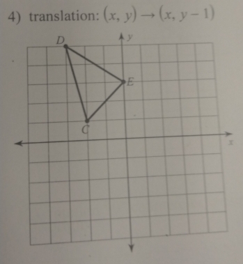 translation: (x,y)to (x,y-1)