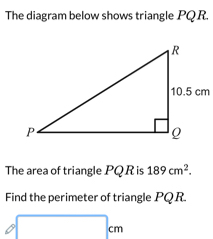 Solved: The diagram below shows triangle PQ R. The area of triangle PQ ...