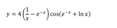 y=4( 1/x -e^(-x))cos (e^(-x)+ln x)