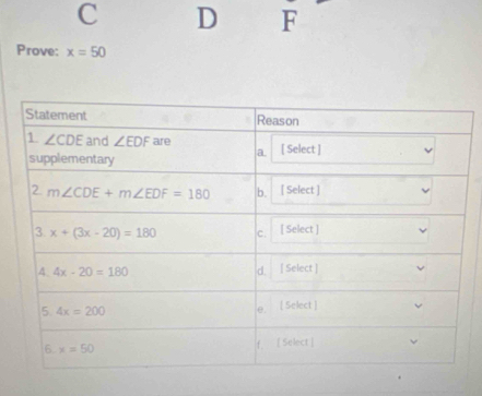 Prove: x=50