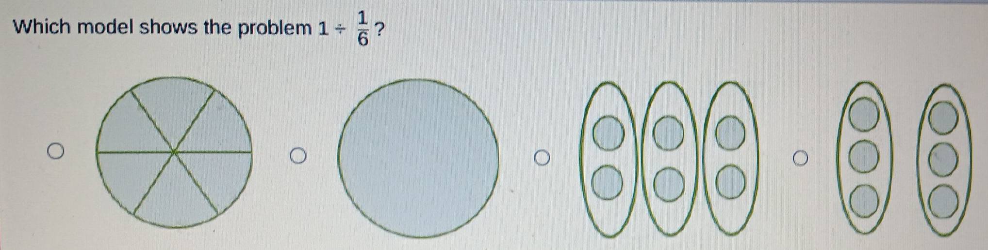 Which model shows the problem 1/  1/6  ?