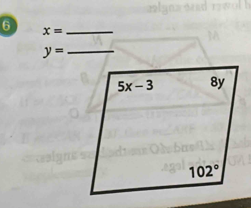 6 x= _
y= _