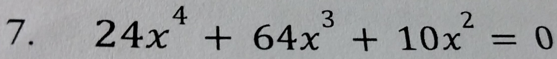 24x^4+64x^3+10x^2=0