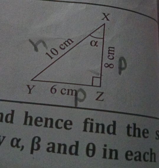 ad hence find the s
γ α, β and θ in each