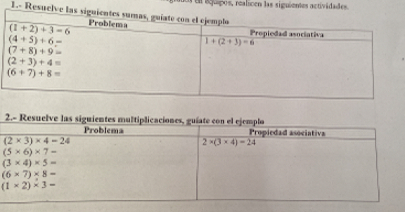 aupos, realicen las siguientes actividades.
1.- Res
2.- Resuelve las siguientes multi