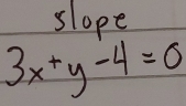 slope
3x+y-4=0