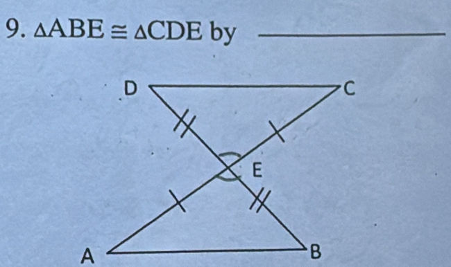 △ ABE≌ △ CDE by_