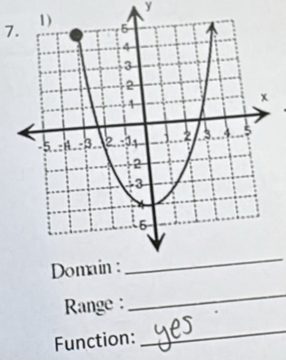 y
7. 
_ 
Range : 
_ 
Function: 
_