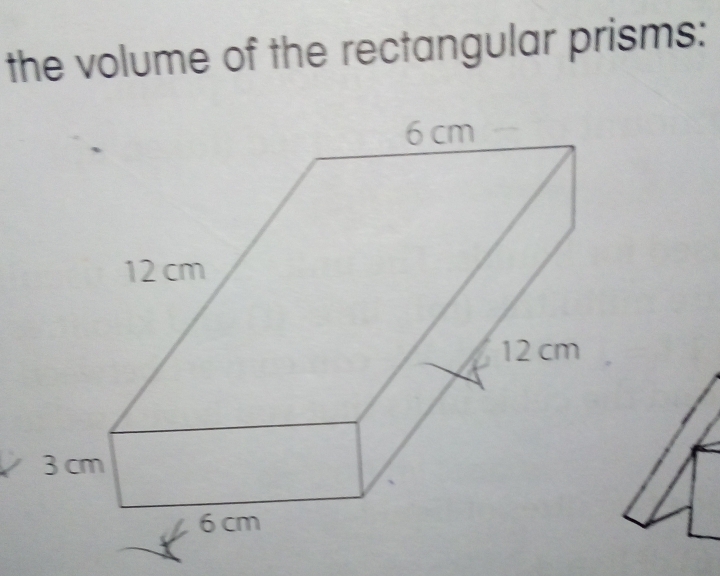 the volume of the rectangular prisms: