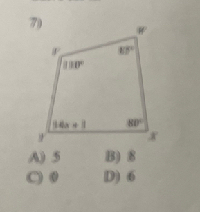 A) 5 B) 8
C) 0 D) 6