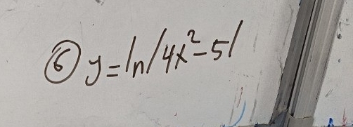 16, y=ln (4x^2-5)