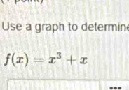 Use a graph to determin
f(x)=x^3+x