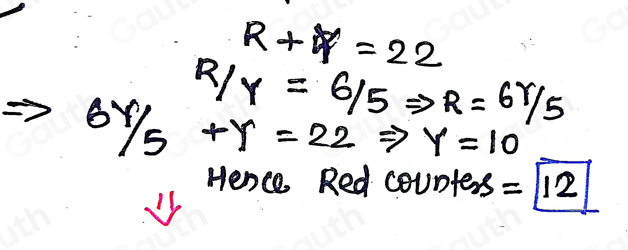 Solved: Yvonne has a bag with yellow and red counters in it. There are ...