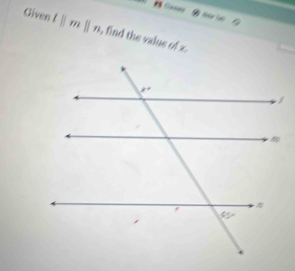 Mar la
Given l||m||n , find the value of z