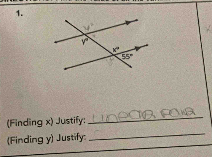 (Finding x) Justify:_
(Finding y) Justify:
_