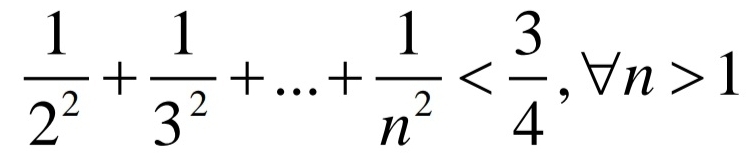  1/2^2 + 1/3^2 +...+ 1/n^2  , forall n>1