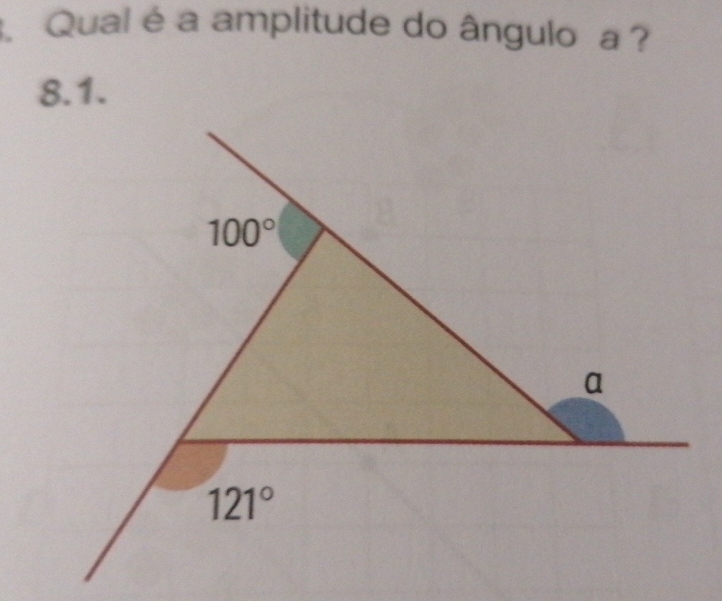 Qual é a amplitude do ângulo a ?
8.1.