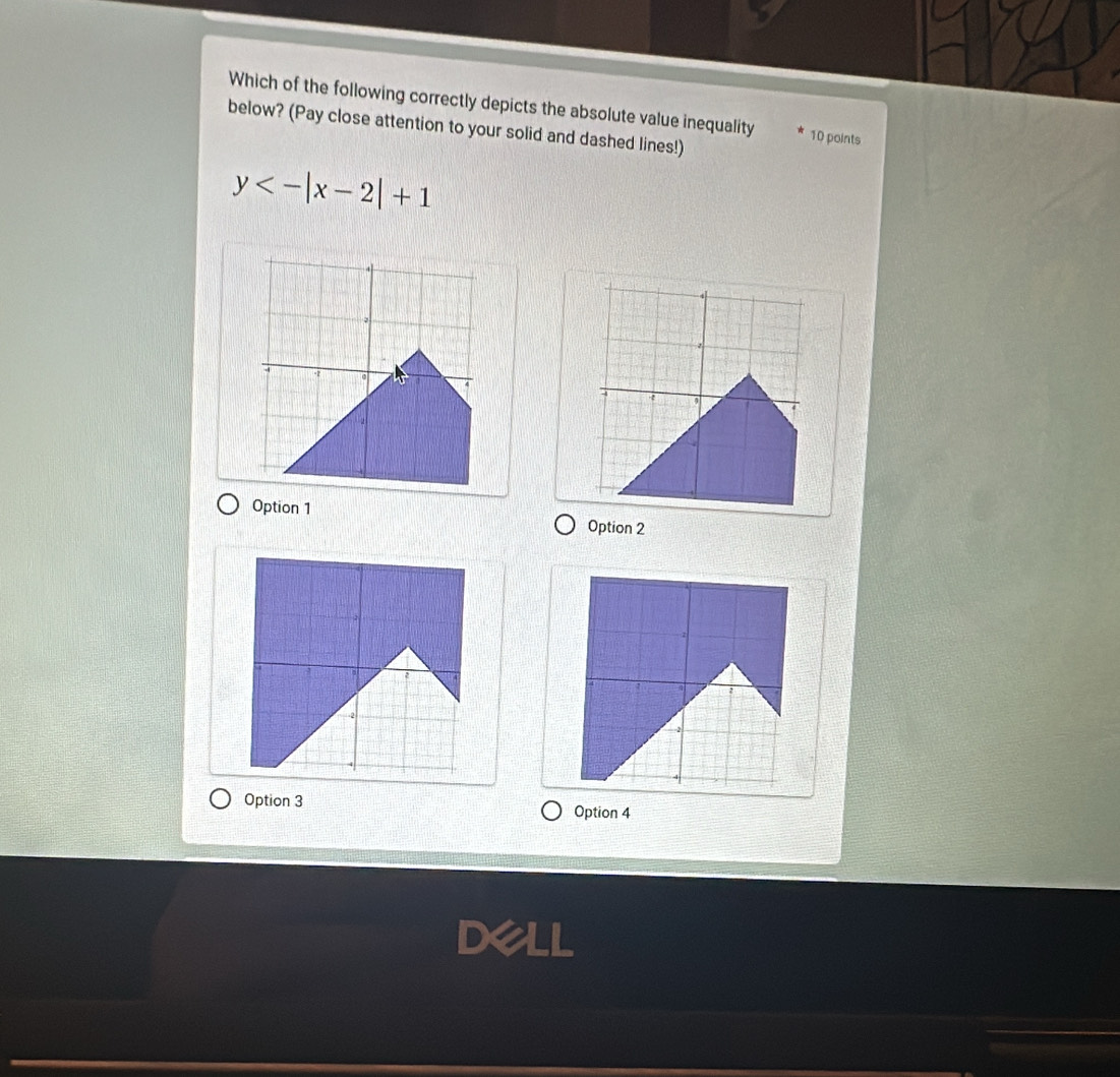 Solved: Which of the following correctly depicts the absolute value ...