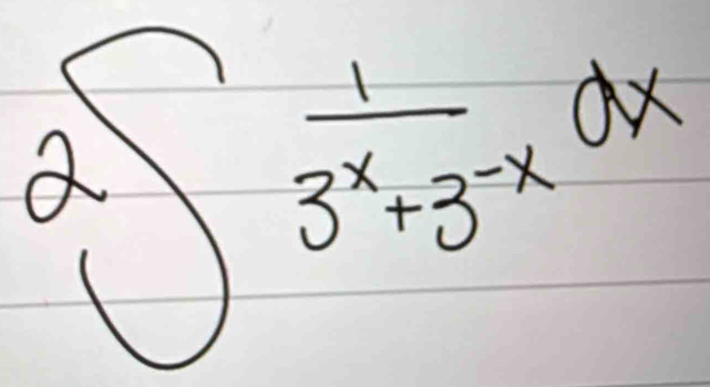 2∈t  1/3^x+3^(-x) dx