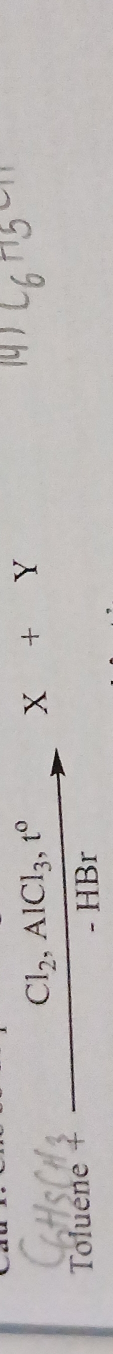 □ 
Cl_2, AlCl_3, t^(0° X+Y
Toluene
overline HD)