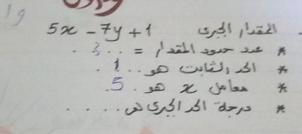 19
5x-7y+1
3·s =1 sall r 22 A 
1. (,31 x 
5. x Job x