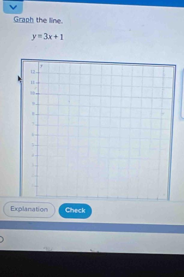 Graph the line.
y=3x+1
Explanation Check