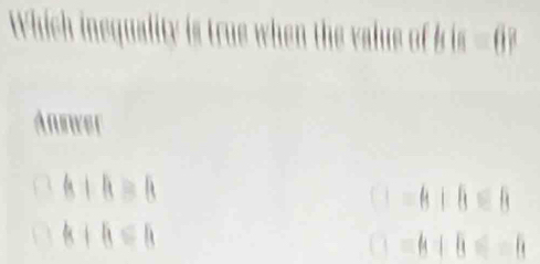 Answer
6+8=6
k+6=6