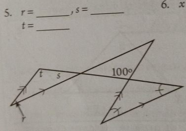 x
5. r= _ , s= _
t= _