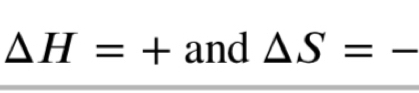 △ H=+ and △ S= ^ _  _