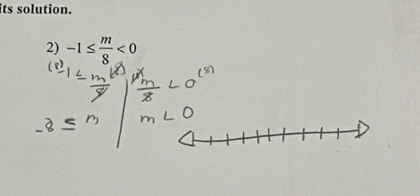 its solution. 
2) -1≤  m/8 <0</tex>