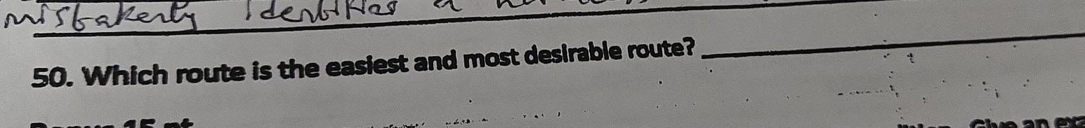 Which route is the easiest and most desirable route? 
_