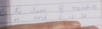 The sum 9 numbers 
n and 6 is 20.