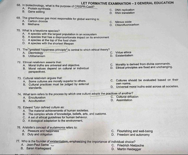 Solved: In biotechnology, what is the purpose of CRISPR-Cas9? LET ...