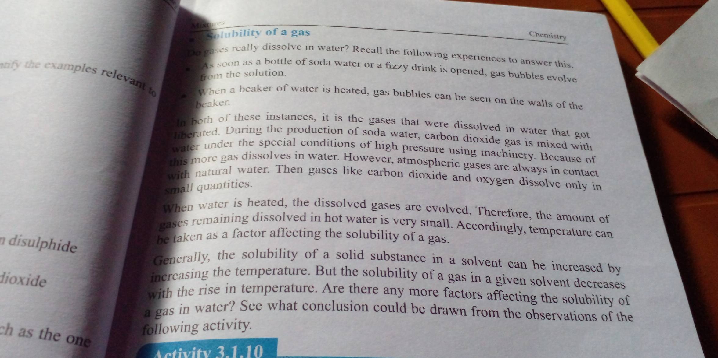 Solved: Mixtur Solubility of a gas Chemistry Do gases really dissolve ...