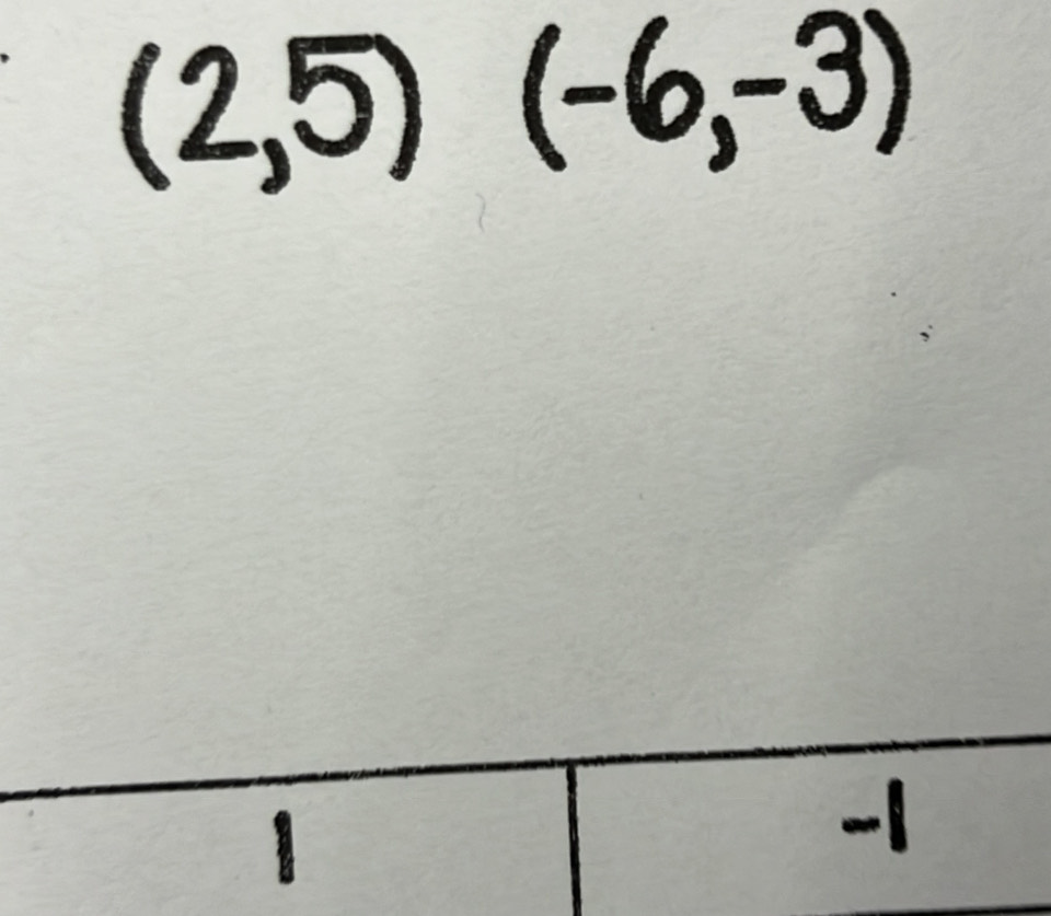 (2,5)(-6,-3)
1
-1