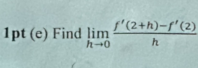 Find limlimits _hto 0 (f'(2+h)-f'(2))/h 